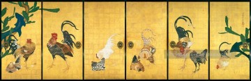 Japonais œuvres - Cactus et coqs 1789 ITO Jakuchu japonais